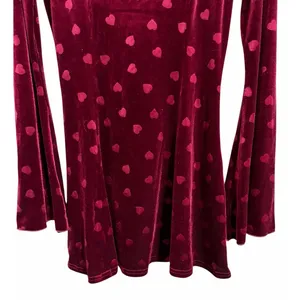 Dolls Kill Sugar Thrillz Valentine Wish Mini Dress Burgundy Women'S Size‎ Medium thumbnail 5