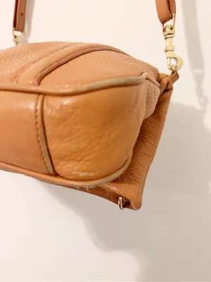 Tory Burch Amanda Fold Over Cross Body Satchel Bag Camel Tan Leather thumbnail 9