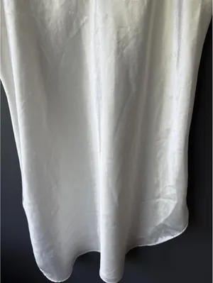 Ivory Satin Lace Trim Slip Dress with Bow Detail thumbnail 4