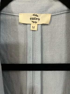 Light blue linen blazer thumbnail 2