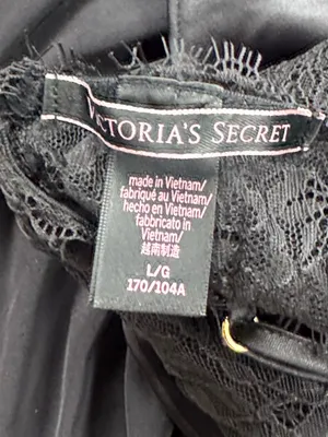 Victoria’s Secret Very Sexy Lace Satin Babydoll Slip Dress Chemise Black Large thumbnail 3