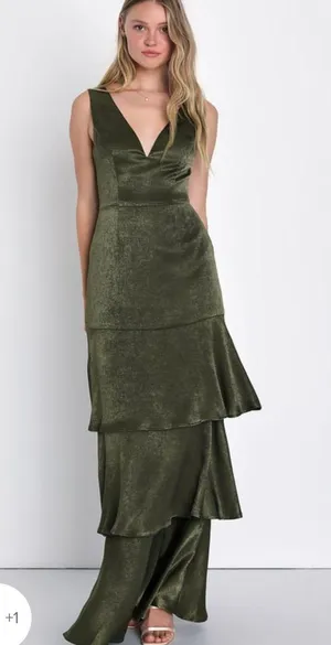 Lulus Olive Green Gown thumbnail 1