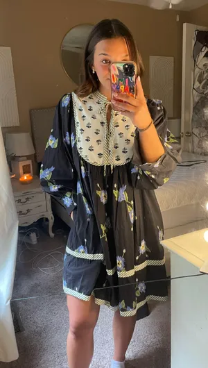 Dress Navy And Floral thumbnail 1
