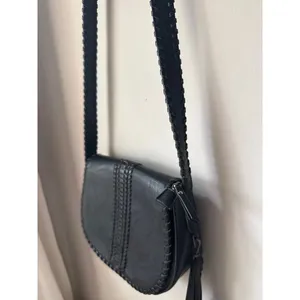 Antik Kraft Black Woven Crossbody Saddle Bag Tassel Purse thumbnail 2
