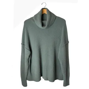 Aerie Turtleneck Sweater Women Small Green Fuzzy Knit Side Slit Lounge Outdoor thumbnail 2