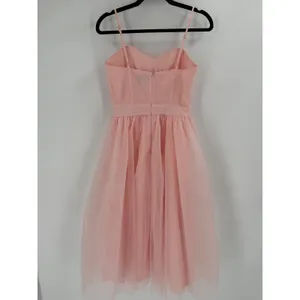 AURA Tulle Bow‎ Midi Dress Womens Small Pink Sweetheart Balletcore Coquette thumbnail 9