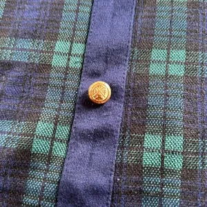 Vintage Navy & Green Plaid Pullover Preppy Sweater Collared thumbnail 3
