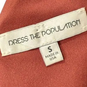 Dress the Population Burnt Orange Gold Lace Tiered V-Neck Midi Dress size S thumbnail 4