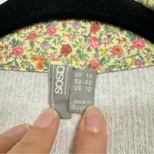 ASOS Yellow Ditsy Floral Midi Dress Womens 10 Long Sleeve Prairie Cottage Core thumbnail 7