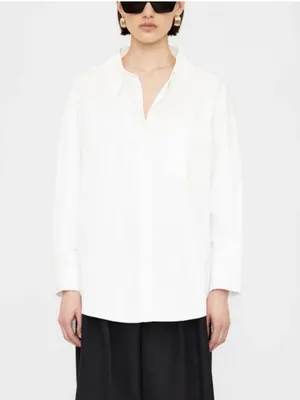 Anine Bing Mika Button Down Shirt XXS White Oversized Capsule Clean Chic Classic thumbnail 2