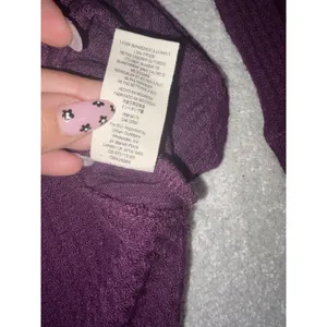 Free People We The Free Purple Thermal Waffle Knit Layered Tunic Top L thumbnail 7