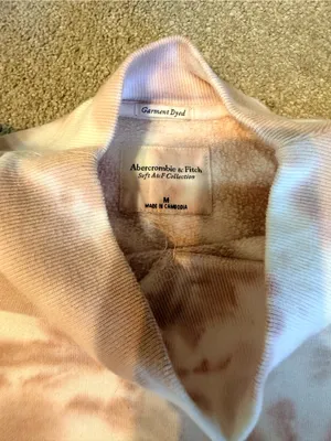 Abercrombie & Fitch Pink Tie Dye Mock Neck Sweatshirt Size M thumbnail 3