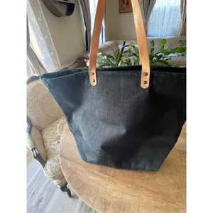 NWOT Monogram Canvas Tote Bag Black thumbnail 2