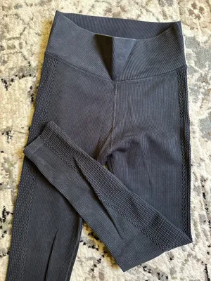 Aerie Ribbed Charcoal Gray Leggings thumbnail 3