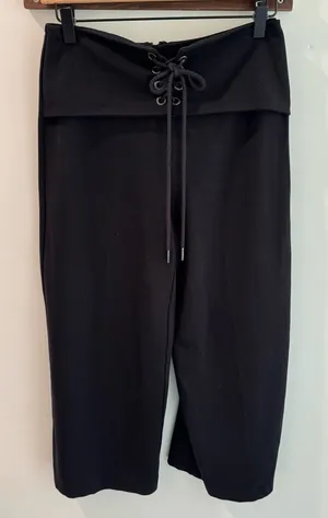 The Range NYC Black Cropped Wide Leg Lace Up‎ Waist Pants Size XS thumbnail 1