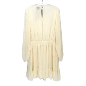 City Chic Dobby Long Sleeve Tiered Mini‎ Dress Womens 18 Ivory Cottage Romantic thumbnail 11