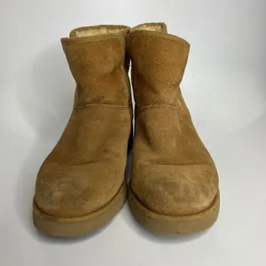 UGG Kristin slim ankle booties tan suede shearling pull‎ on women's 8.5 winter thumbnail 3