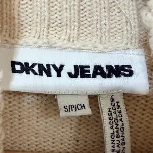 DKNY Jeans Womens Cream Mock Neck Logo Pullover Sweater Size Small thumbnail 4