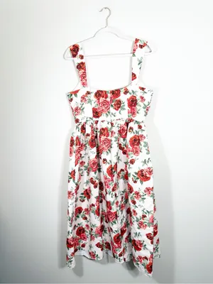 Anthropologie Sachin and Babi Blaine Square Neck Midi Dress Rose Floral Print 14 thumbnail 4