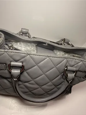 Michael Michael Kors Gray Quilted Leather Satchel Crossbody thumbnail 9