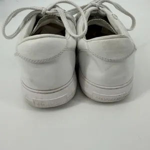 Moncler White Leather Low Top‎ Sneakers Women's 10 EU 41 Red Navy Stripe thumbnail 6