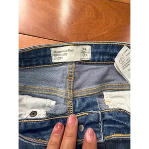 Abercrombie & Fitch High Rise Shorts Womens Blue Denim Cutoff 25 0R thumbnail 4