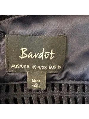Bardot Isa Lace Halter Dress‎ French Navy Midi Size 4 thumbnail 4
