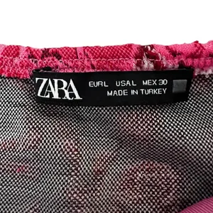Zara Peplum Strapless Floral Jacquard Mini Dress Pink Rhinestone Party Size L thumbnail 5