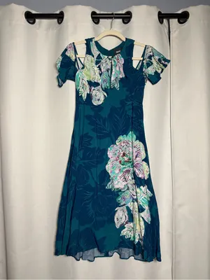 Maeve by Anthropologie Floral Elia Dress in Turquoise Size 2 thumbnail 4