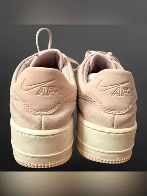 Nike Air Force 1 Sage Low Particle Beige Pink Beige Suede Platform Sneakers Sz 8 thumbnail 13