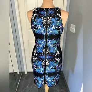 Vintage Cache Floral‎ Bead Embellished Sheath Dress Back Zip thumbnail 4