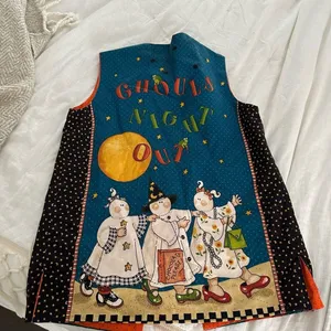 Vintage Handmade Ghouls Night Out Women’s Vest See Measurements Halloween Fall G thumbnail 6