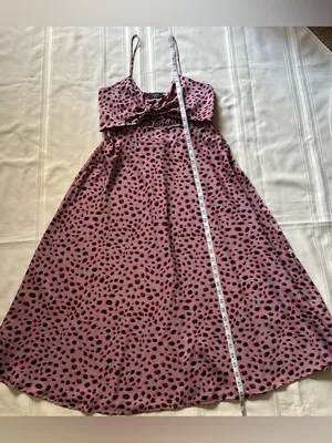 Vici Pink & Black Leopard Print Cutout Knot Maxi Dress Size L thumbnail 10