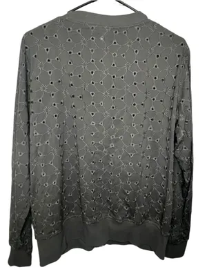 NWT Ariat Grey Eyelet Cut Out Embroidered Zip Up Lightweight Western Bomber Jack thumbnail 6
