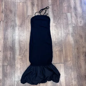 Commense Size M Midi Dress Black Sleeveless Bubble Hem Minimalist Cocktail thumbnail 2