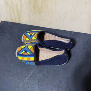 Sam Edelman MARIS Navy Blue Suede Beaded Espadrille Loafers Size 7 thumbnail 2
