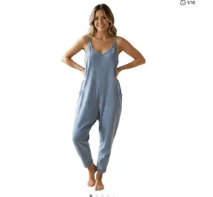 Sincerely Jules Mineral Wash Jumpsuit sz M thumbnail 2