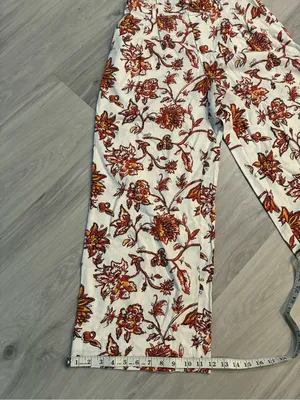Marc New York White Pants with‎ Orange Floral Accents 55% Linen thumbnail 8