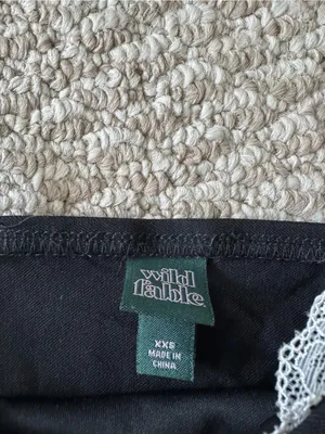 Black Cami Top with White Lace Trim thumbnail 4