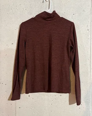 Lucy Activewear Long Sleeve Turtleneck Active Top | Size: Medium Red thumbnail 1