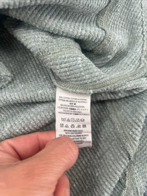 We The Free Free People Thermal Henley Top Olive Green Waffle Knit XS Boho thumbnail 6