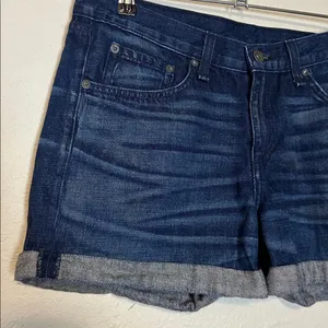 RAG & BONE Cuffed Dark Denim‎ HIGH RISE SHORTS Size 28 thumbnail 3
