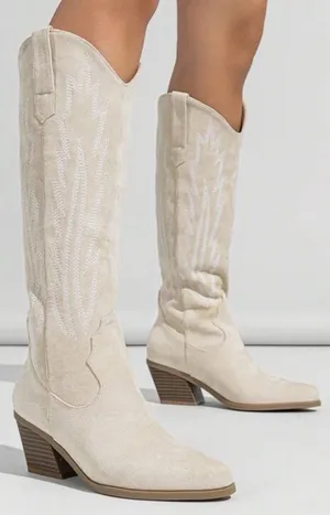 SheIn Women's Wedge Heel Thick Sole Knee High Apricot Fashion Sweater Boots thumbnail 1