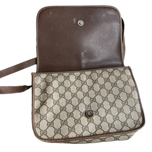 Vintage Gucci Shoulder Bag Flap Closure Classic‎ Brown Monogram thumbnail 5