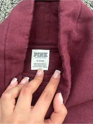 Victoria's Secret Pink Burgundy Hoodie Size Medium 0293 thumbnail 3
