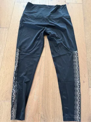 Beyond Yoga Black Faux Lace Leggings thumbnail 1