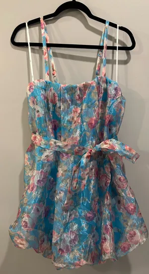 Lulus Bountiful Poise Floral Organza Bubble-Hem Mini Dress thumbnail 5