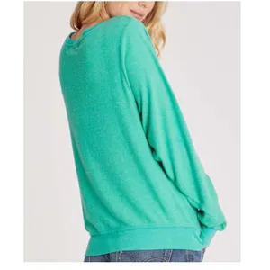 NWT WILDFOX Travel Refreshed Graphic Sweatshirt In Hollywood Green thumbnail 4