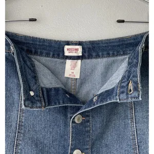 Mossimo Denim Button Up Down Skirt Size 14 Blue Jean Short Mini Stretch Western thumbnail 3