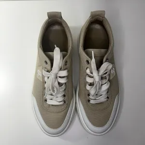 Christian Loubiton Simplerui Flat Beige Bianco Platform Canvas Low Top Sneaker thumbnail 2